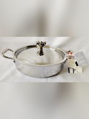 Ruffoni Italy Opus Prima Stainless Steel Copper Core Braiser with Lid 5 Quart